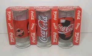 vintage coca cola glasses x3 world cup 2002 luminarc in original packaging - Picture 1 of 9