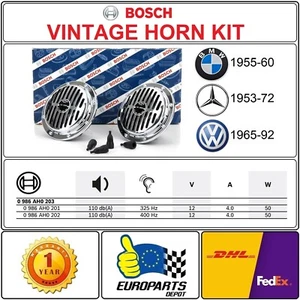 Bosch Vintage Horn Set Classic BMW Mercedes-Benz Volkswagen Models 0 986 AH0 203 - Picture 1 of 11