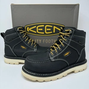 KEEN Men's Cincinnati 90 Degree 6” WP Heel Boots Carbon Fiber Toe Black New - Picture 1 of 14