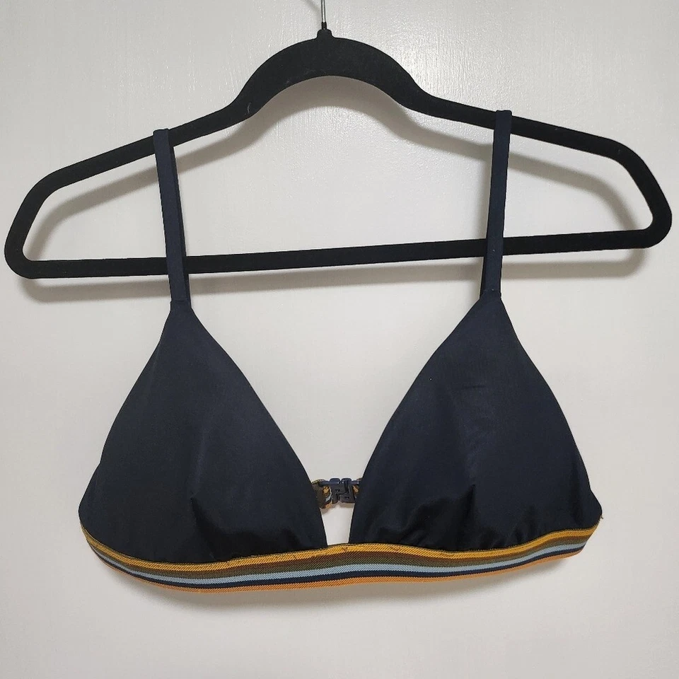 Top de bikini Faherty Sia azul marino a rayas talla M Foto 1 de 4