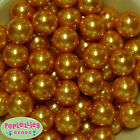 20mm Gold Acrylic Faux Pearl Bubblegum Beads 20pc Gumball  Chunky 