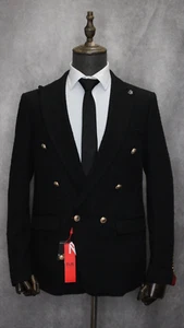 Blazer Para Hombre Elie Balleh Negro Doble Pecho Informal Calce Moderno EBBW2351-1 - Imagen 1 de 6