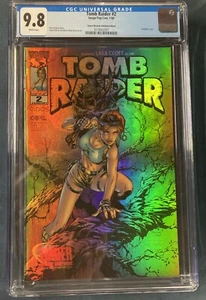 TOMB RAIDER #2 Tower Records Gold Holofoil Christmas Cover by Andy Park CGC 9.8 - Bild 1 von 3