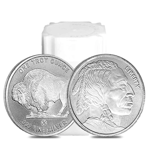 Tube of 20 - 1 oz Buffalo Silver Round .999 Fine (Roll, Lot of 20) Cover