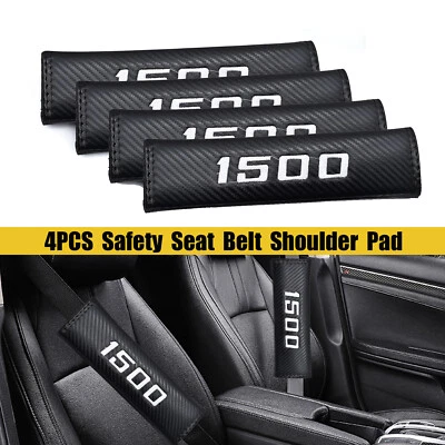 4pcs Black Safety Seat Belt Shoulder Pads Covers for GMC Sierra 1500 Comfortable - Image 1 of 4