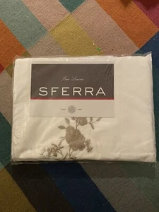 Sferra King Flachbettlaken Rosina 3125 braun taupe Blumen weiß Laken - Bild 1 von 5