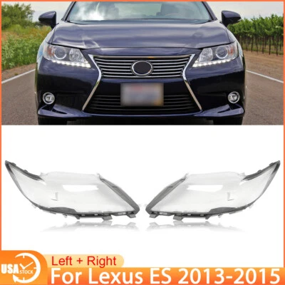 Para Lexus ES350 ES300h 2013-2015 Par Transparente Faro Cubierta Lente Izquierda+Derecha Foto 1 de 4