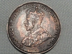 British Colonial Copper Hong Kong 1 Cent 1925 Crowned King George V  - Picture 1 of 2