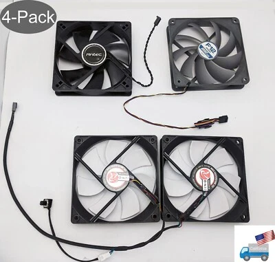 Mix 4-pack: Antec Artic Raijintek 120mm 3/4pin PWM PC Gaming Case Cooling Fan - Image 1 of 4