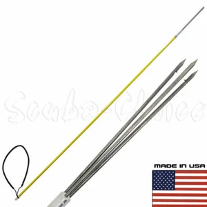5' One Piece Spearfishing Fiber Glass Pole Spear 3 Prong Barb SS Paralyzer Tip - Picture 1 of 1