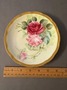 PINTADO A MANO ROSA FIRENZE WARE GINORI N.F. PLATO DE PAN Y MANTEQUILLA FIRMADO 6" DE COLECCIÓN - Imagen 1 de 7