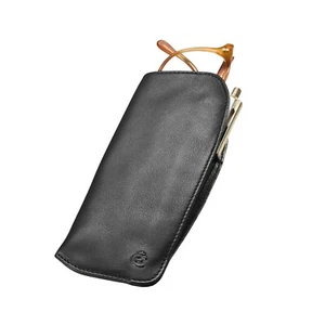 Esquire, estuche de cuero en negro, estuche para gafas, almacenamiento - Imagen 1 de 2