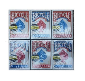 New BICYCLE 6 Decks Poker Red/Blue Playing Cards Standard or Jumbo Face - Picture 1 of 1