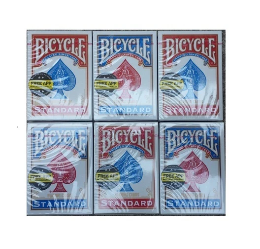 New BICYCLE 6 Decks Poker Red/Blue Playing Cards Standard or Jumbo Face - Image 1 of 1