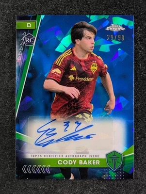 2024 Topps Chrome MLS CODY BAKER 29/90 Rookie RC Auto Sapphire SP #SA-CB - Image 1 of 3