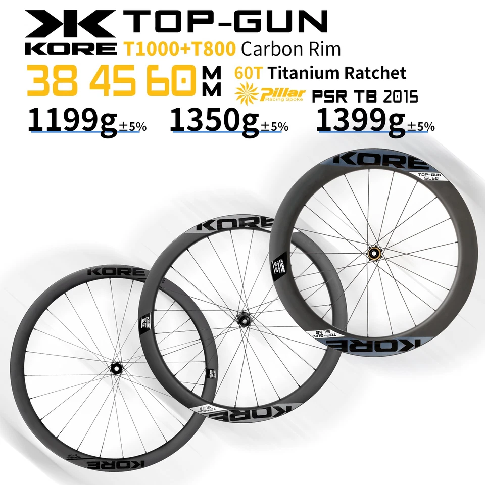 700 C Carbon Laufradsatz 38/45/60 mm Tubeless Scheibenbremse Star‑Ratchet - Bild 1 von 4
