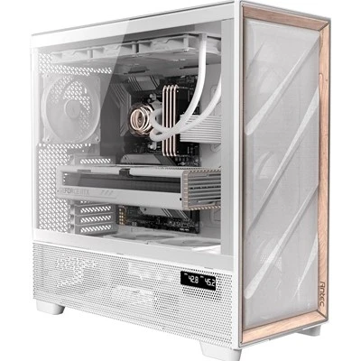 Antec Flux Pro Full Tower Pc Case With Tempered Glass White/Wood 6 Pre-Installed - Image 1 of 1