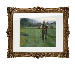 Marco de fotos dorado ornamentado estilo gótico vintage 16,5"x13,6" - Imagen 1 de 3