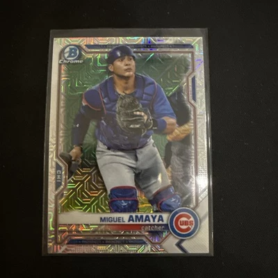 Bowman Miguel Amaya Chrome Prospects Mojo Refractor XRC 2021 Chicago Cubs Foto 1 de 2