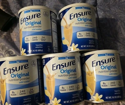 5  Ensure Original Nutrition Powder Vanilla 8g Protein Cans/14.1 oz EXP 10/2026 - Image 1 of 2