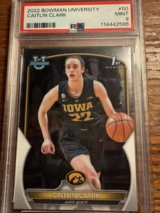 Bowman Chrome University 2022 primera Caitlin Clark #50 ¡PSA 9!🔥losa fresca - Imagen 1 de 2