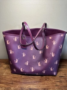 Bolso de Mano Coach Reversible City Party Gato Cuero Borgoña Estampado F80232 - Imagen 1 de 9