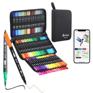 Color Pen Set, 80 Colors, Colored Water-Based Pens, Free App Included, For Both - Picture 1 of 7