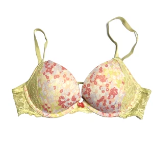 Victoria's Secret Dream Angels Bra 34b Floral Push Up Padded Lace Underwire - Picture 1 of 11