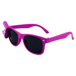 Just a Shade Smallers Fuchsia Princess Sunglasses for Girls with Rhinestone Bow - Picture 1 of 8