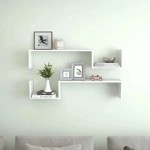 vidaXL Mensole a Muro 2 pz Bianco Lucido 100x15x20 cm in Truciolato - Foto 1 di 8