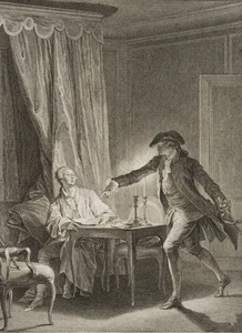 DELAUNAY (*1739) nach MOREAU (*1741), Überraschende Aufforderung zum Duell,  177 - Bild 1 von 4