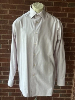 Camisa de Vestir David Donahue Calce Ajustado 17/34-35 LS Algodón Cuello Punto EC Botón 32" Foto 1 de 4