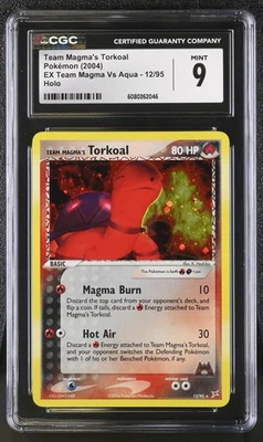 CGC 9 MINT Team Magma's Torkoal EX Team Magma Vs Aqua 12/95 Holo Pokemon Card - Image 1 of 2