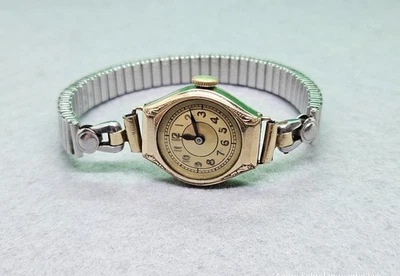 Damen-Armbanduhr, Art-Deco, 1913, Walzgold Double 20 Mikron, Metallarmband - Bild 1 von 4