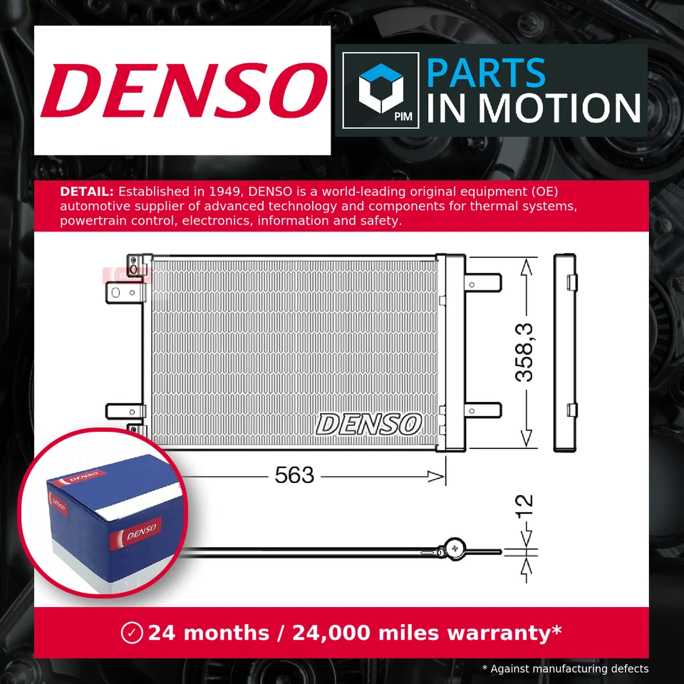 Air Con Condenser fits PEUGEOT EXPERT 2.0D 2016 on AC Conditioning Denso 3552498 - Image 1 of 4