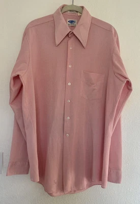 Camisa CAMPUS manfit manga longa botão para baixo poliéster vintage anos 70 - Imagem 1 de 4