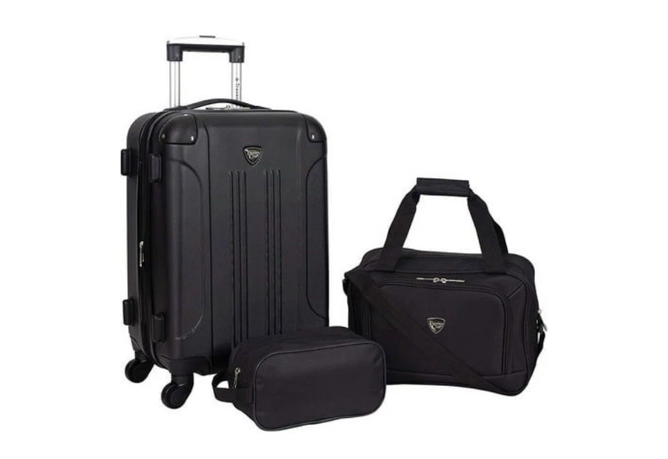 Travelers Club Chicago Hardside Expandable Spinner Luggage, Black, 3 Piece Set - Image 1 of 1