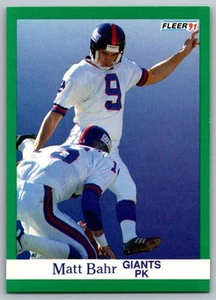 1991 Fleer Matt Bahr New York Giants #306 - Picture 1 of 2