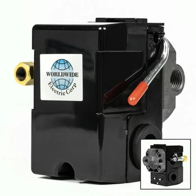 Four Port 95-125 PSI Universal Air Compressor Pressure Switch Control 1/4" NPT - Image 1 of 4