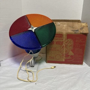 SIEHE VIDEO Vintage Penetray's motorisiertes Farbrad Weihnachtsbaum Licht & Box FUNKTIONIERT! - Bild 1 von 18
