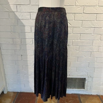 Vintage 90s Valentino 100% Silk Pleated Midi Skirt 27” - Image 1 of 4