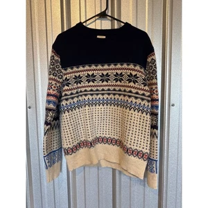 Maglione uomo J.Crew multicolore Fair Isle lana agnello girocollo taglia large - Foto 1 di 4