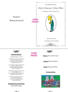 20 Funeral Order of Service - Card  - Picture 1 of 1
