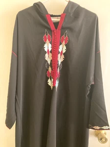 Black and multicolored Women's Moroccan Jelaba (Djellaba) - Picture 1 of 5