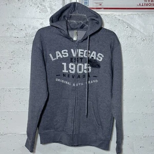 Men's Size S Hoodie Sweatshirt Las Vegas 1905 Nevada Graphic Full Zip Gray - Picture 1 of 7