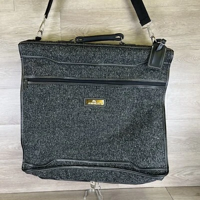 Vintage Jordache Garment Suit Bag Hanging Folding Grey & White Tweed Large EUC!! - Image 1 of 4