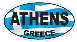 Athen Griechenland Oval Stoßstange Aufkleber oder Helm Aufkleber D1698 Euro Oval - Bild 1 von 1