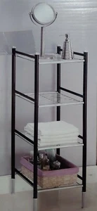 Neu Home 4-Tier Shelf Tower Oil Rubbed Bronze Rack Organizer Slim Home Storage - Picture 1 of 3
