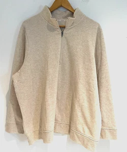 Market Spruce Woman Beige 1/4 Zip Neck Long Sleeve Pullover Sweatshirt Size 3X - Picture 1 of 3