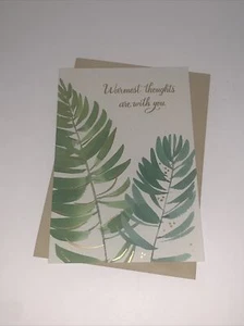 Hallmark Sympathy Card: Watercolor Green Warm Thoughts Peace Comfort Your Heart - Picture 1 of 5
